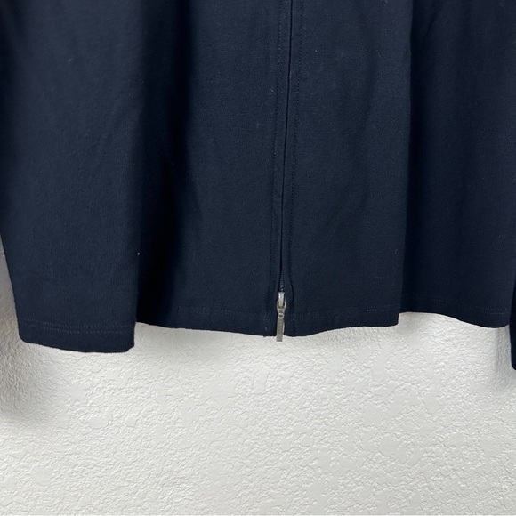 Eileen Fisher Black Stand Collar Two Way Zip Front Jacket Size Medium Women - Picture 6 of 12